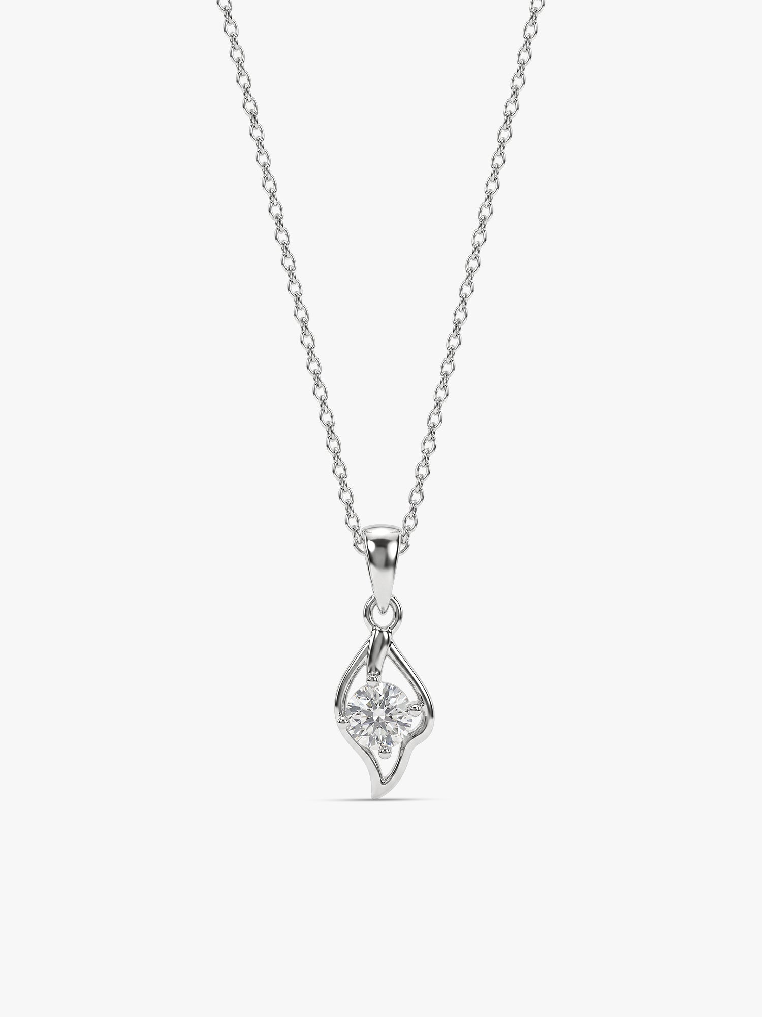 Silver Falling Dew Pendant With Link Chain