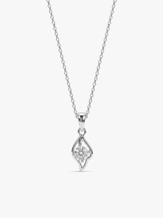 Silver Falling Dew Pendant With Link Chain