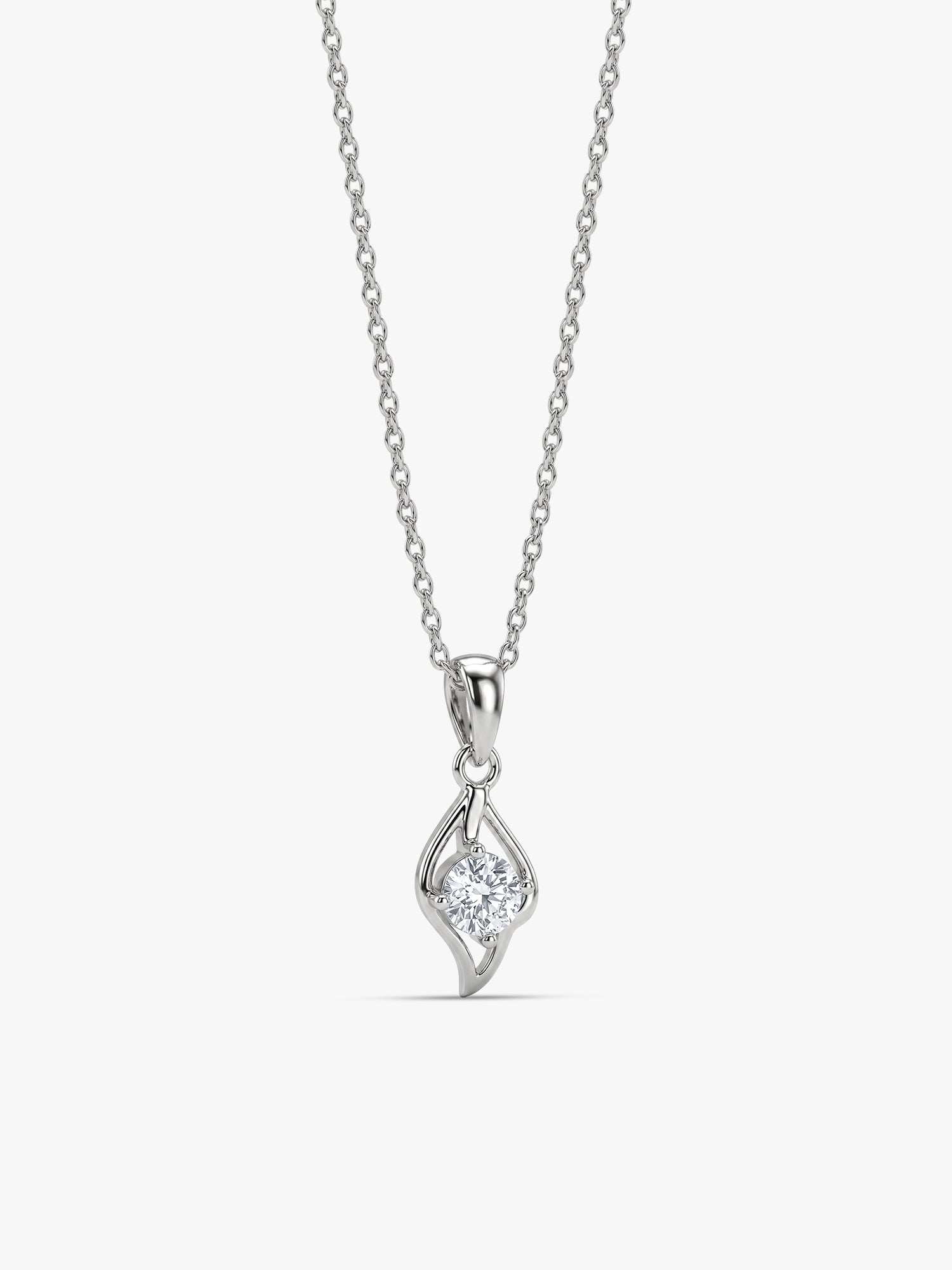 Silver Falling Dew Pendant With Link Chain