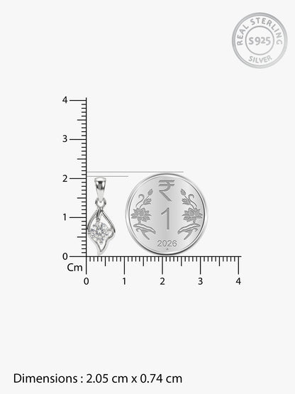 Silver Falling Dew Pendant With Link Chain