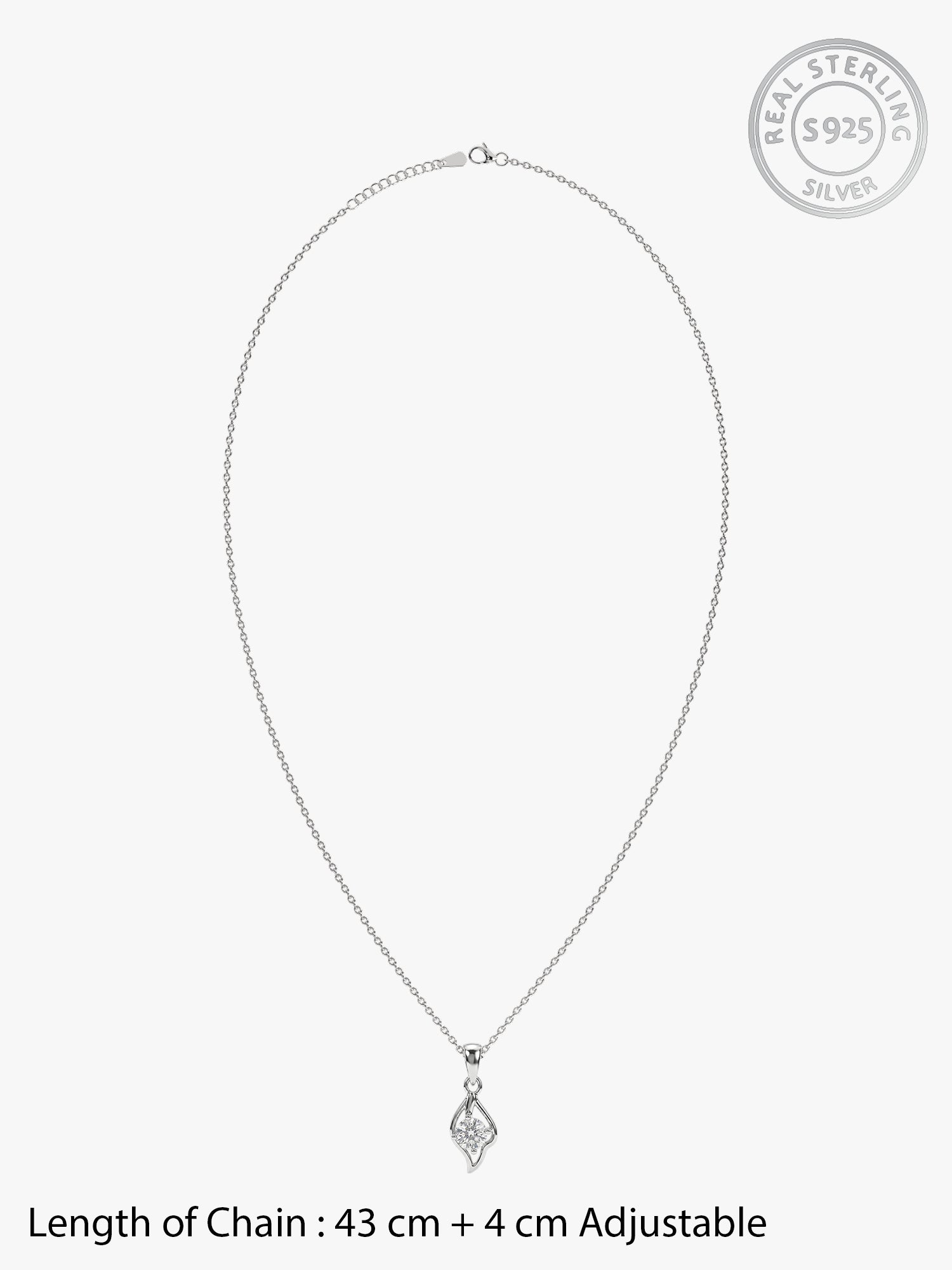 Silver Falling Dew Pendant With Link Chain