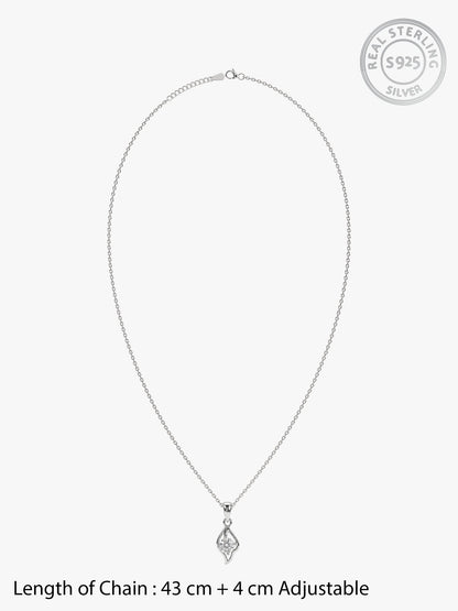 Silver Falling Dew Pendant With Link Chain