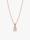 Rose Gold Classic Zircon Shine Pendant with Link Chain