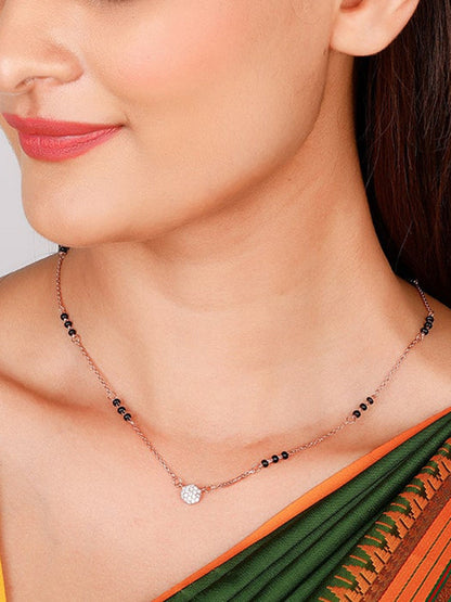 Rose Gold Zircon Embellished Mangalsutra