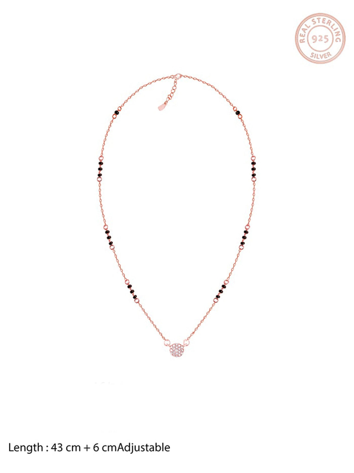 Rose Gold Zircon Embellished Mangalsutra