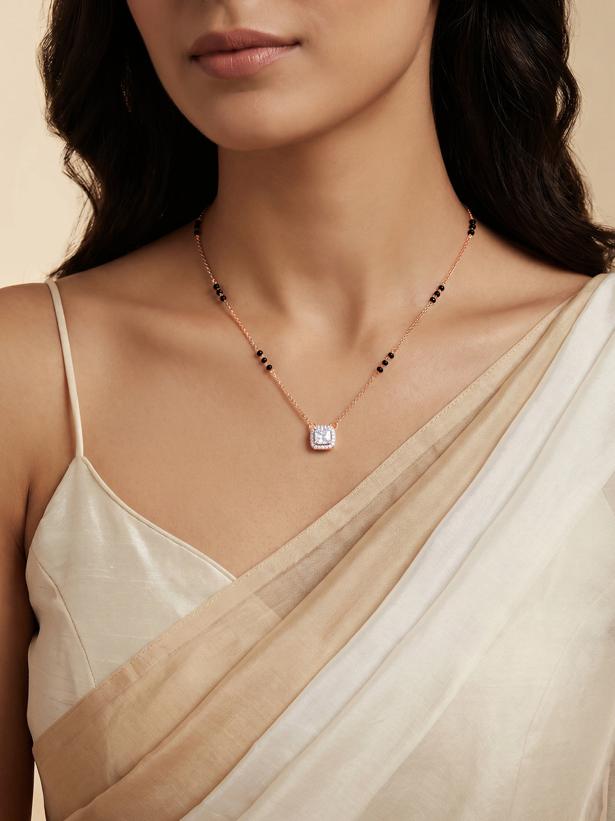 Rose Gold Love Square Mangalsutra