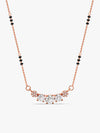 Rose Gold Zircon Pink Flower Drop Danglers