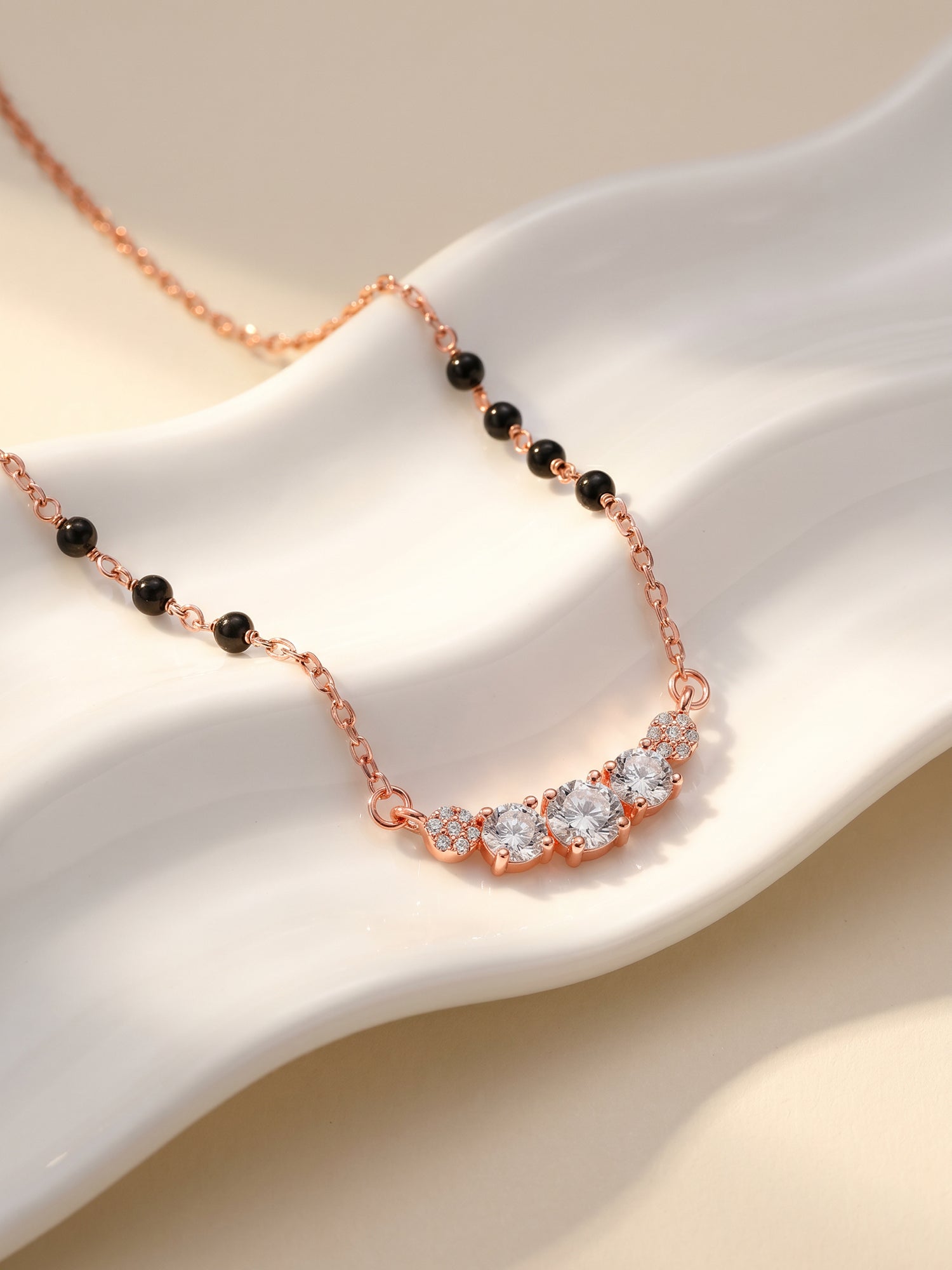 Rose Gold Zirconia Elegance Mangalsutra