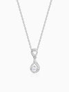 Silver Zircon Twist Necklace