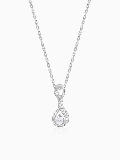 Silver Zircon Twist Necklace