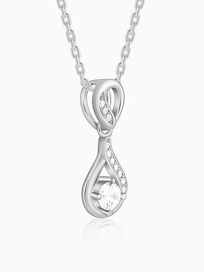 Silver Zircon Twist Necklace