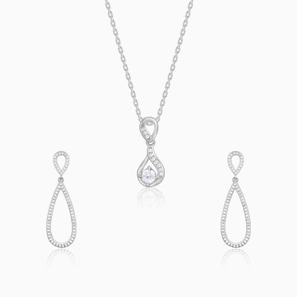 Silver Zirconia Drop Set