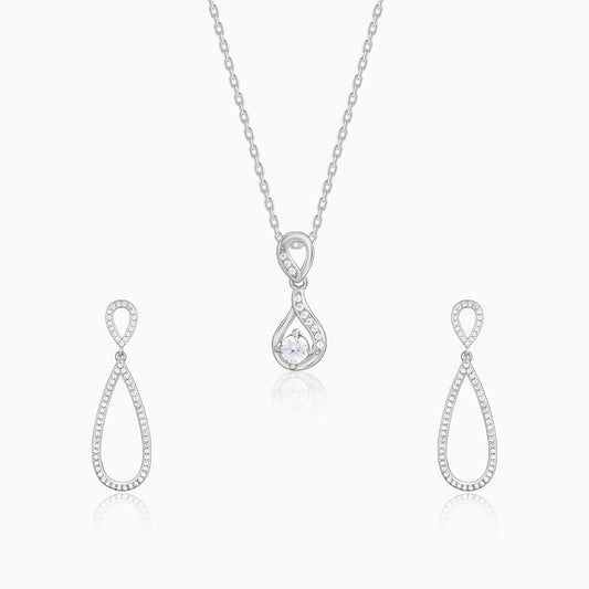 Silver Zirconia Drop Set