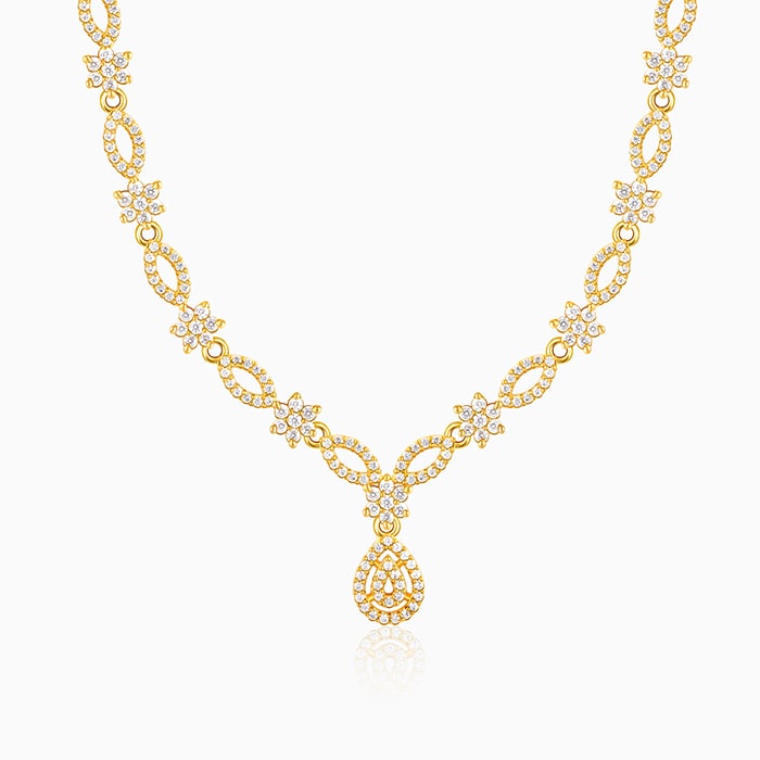 Golden Zircon Shine Elegant Necklace - Image 1