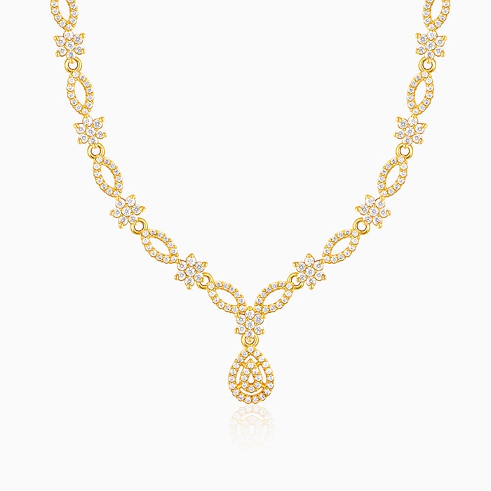Golden Zircon Shine Elegant Necklace