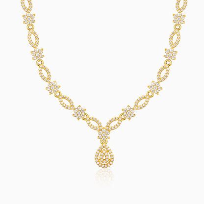 Golden Zircon Shine Elegant Necklace