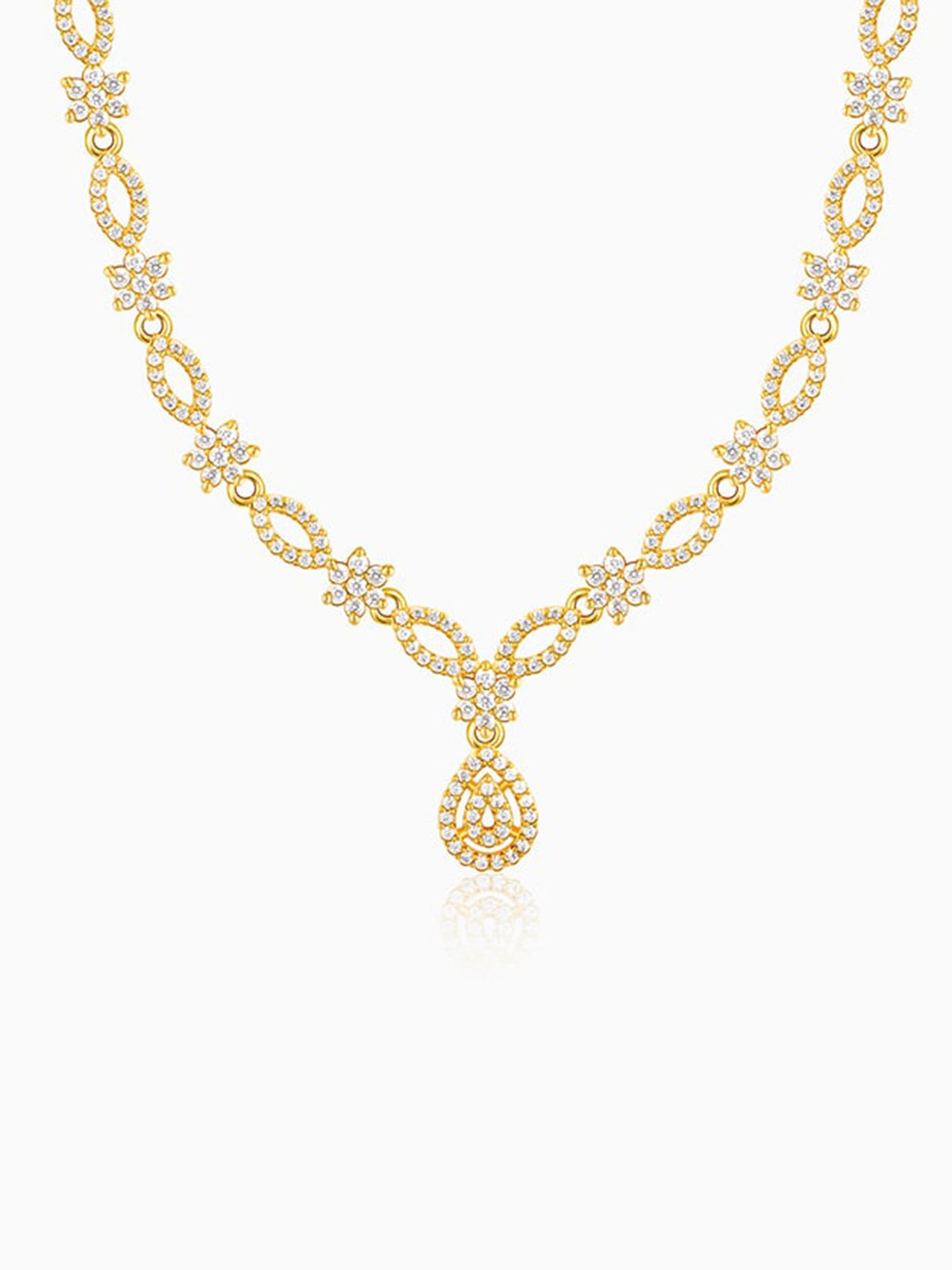 Golden Zircon Shine Elegant Necklace