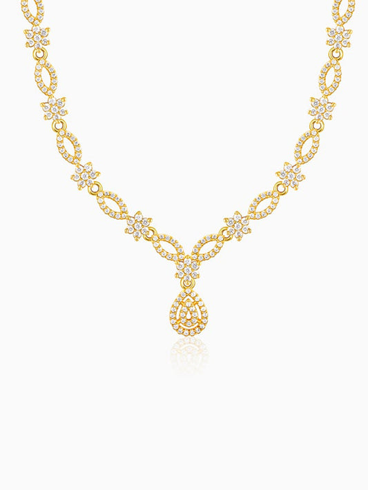 Golden Zircon Shine Elegant Necklace
