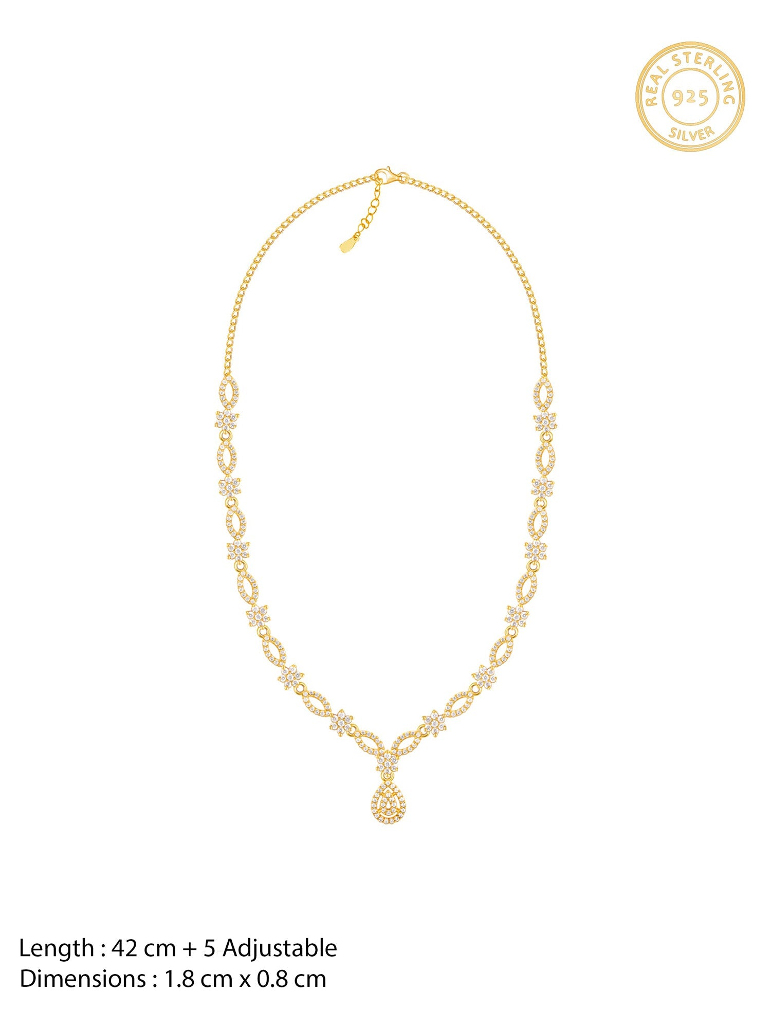 Golden Zircon Shine Elegant Necklace
