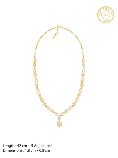 Golden Zircon Shine Elegant Necklace