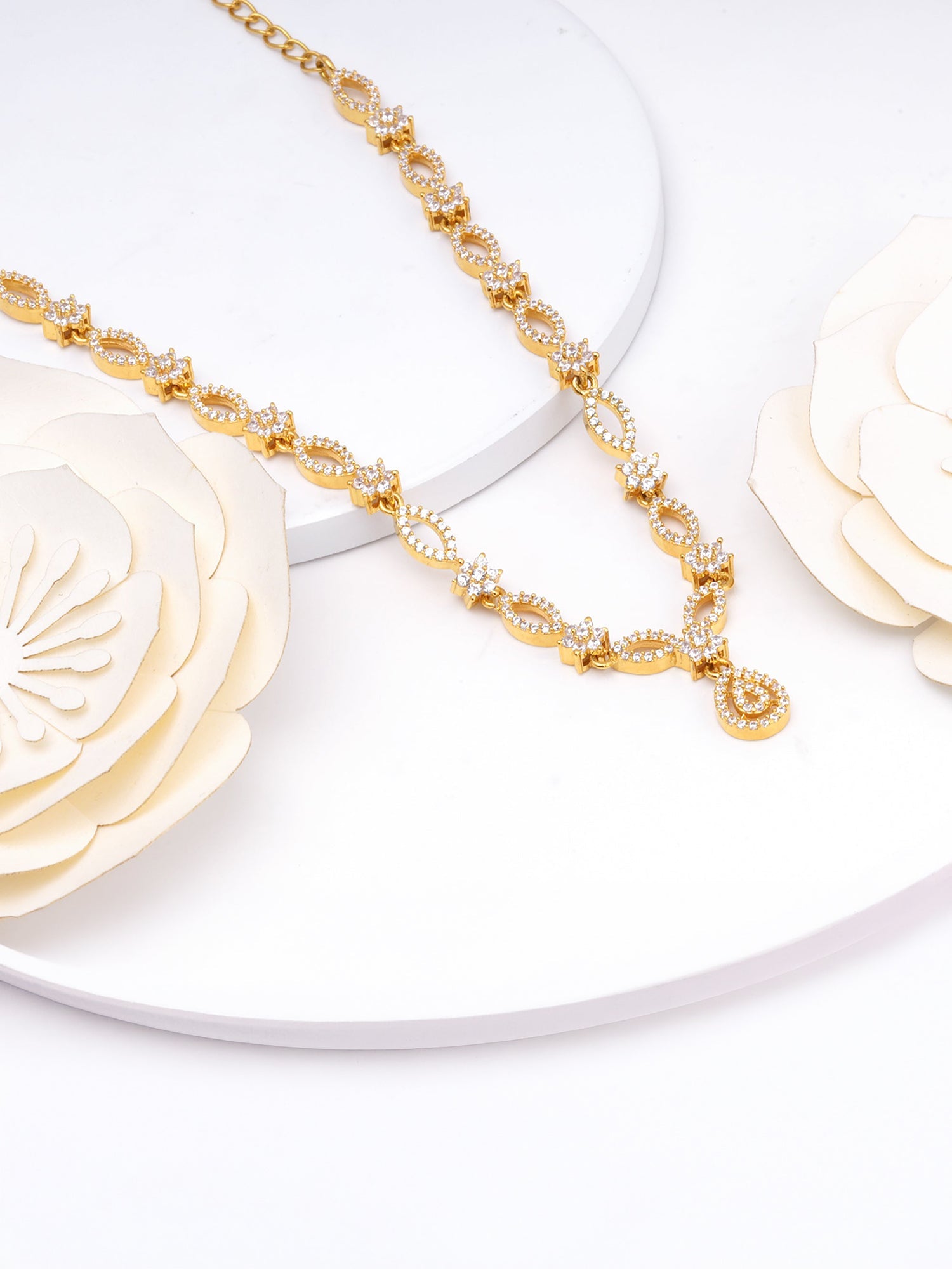 Golden Zircon Shine Elegant Necklace