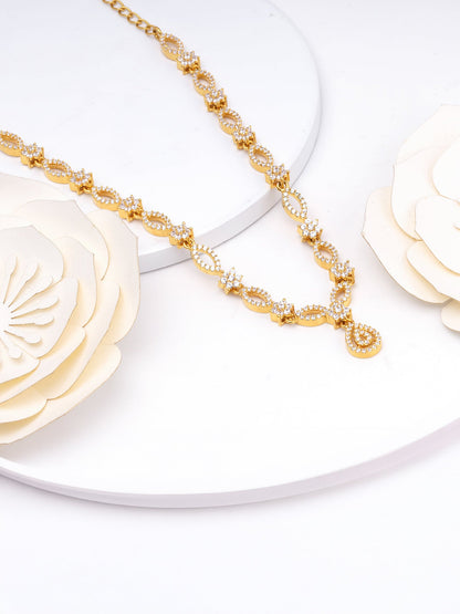Golden Zircon Shine Elegant Necklace