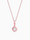 Rose Gold Minimal Zircon Pendant with Link Chain