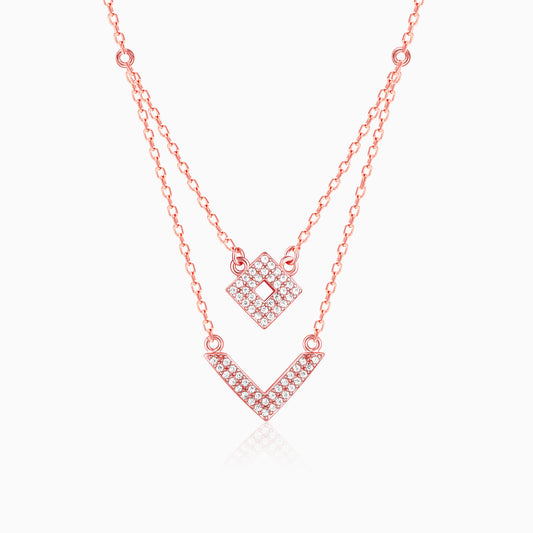 Rose Gold Trendy Layered Necklace