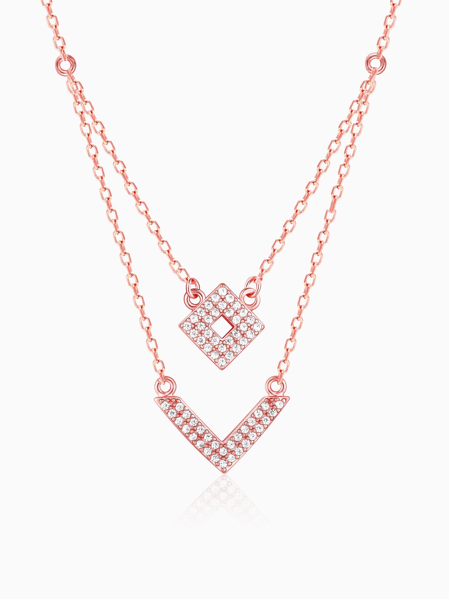 Rose Gold Trendy Layered Necklace