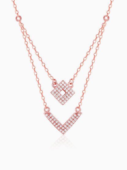Rose Gold Trendy Layered Necklace