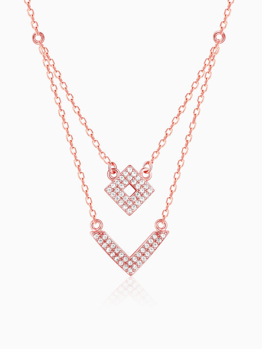 Rose Gold Trendy Layered Necklace