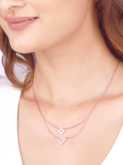 Rose Gold Trendy Layered Necklace