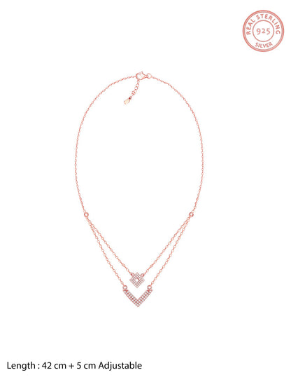 Rose Gold Trendy Layered Necklace