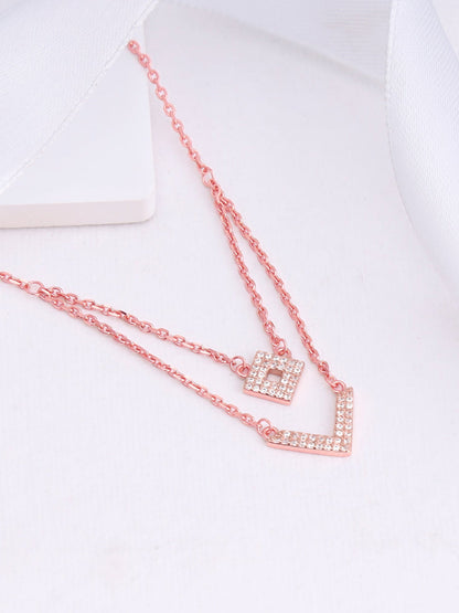 Rose Gold Trendy Layered Necklace