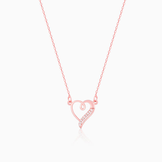 Rose Gold Curl Heart Necklace