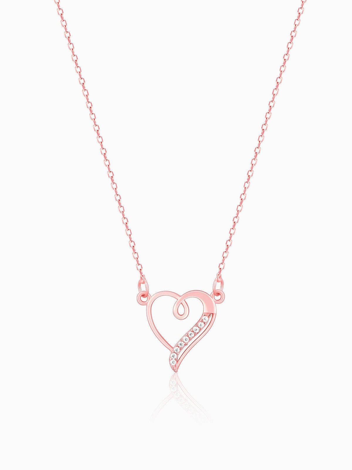 Rose Gold Curl Heart Necklace
