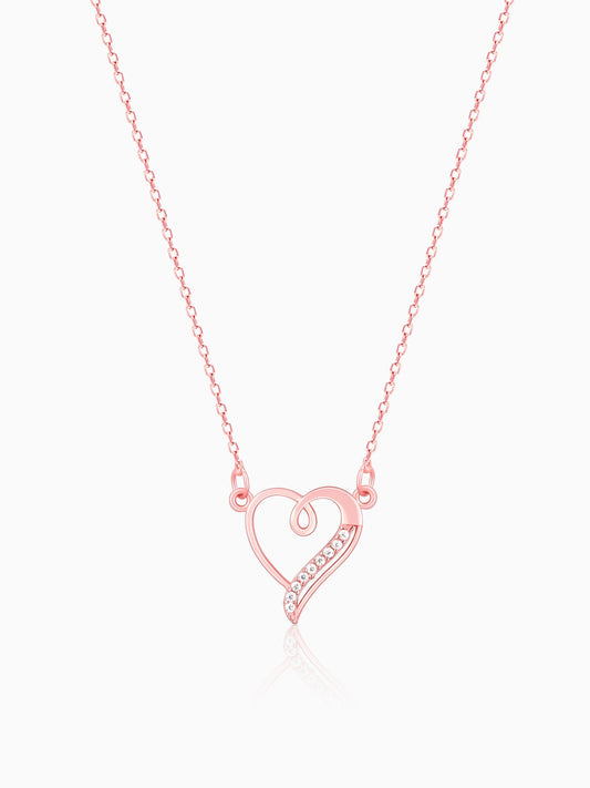 Rose Gold Curl Heart Necklace