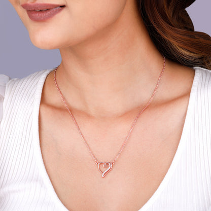 Rose Gold Curl Heart Necklace