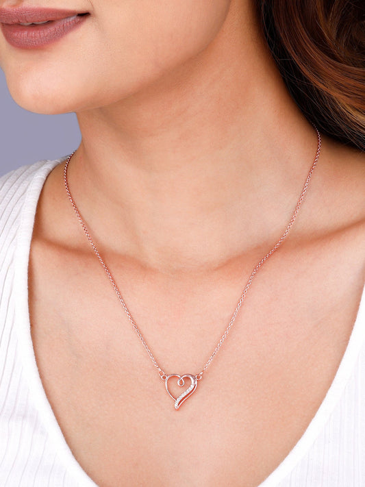 Rose Gold Curl Heart Necklace