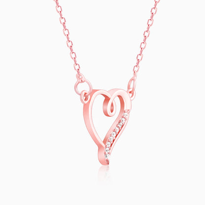 Rose Gold Curl Heart Necklace