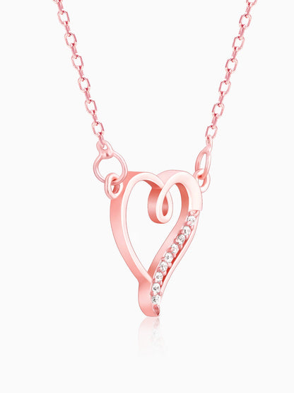 Rose Gold Curl Heart Necklace