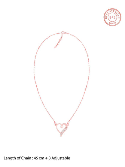 Rose Gold Curl Heart Necklace