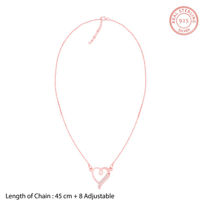 Rose Gold Curl Heart Necklace