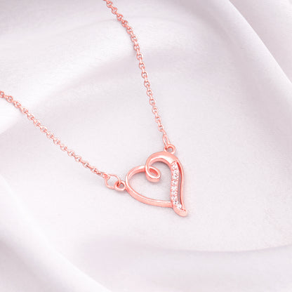 Rose Gold Curl Heart Necklace
