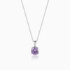 Silver Gracious Purple Pendant with Link Chain