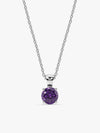 Silver Gracious Purple Pendant with Link Chain