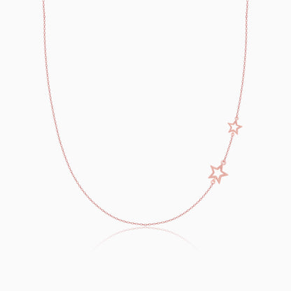 Rose Gold Star Crossed Lovers Necklace