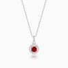 Silver Radiant Red Pendant with Link Chain