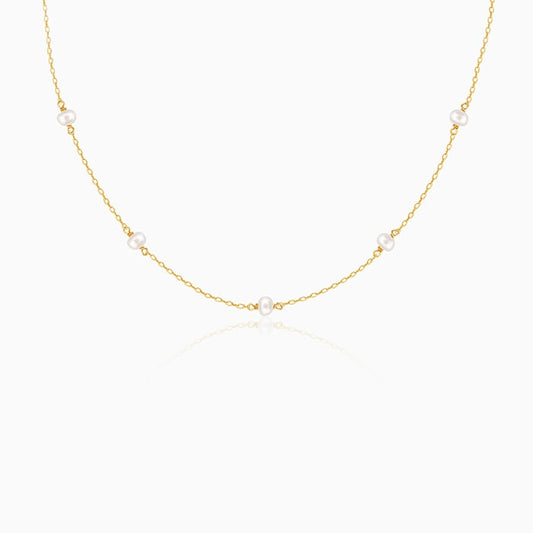 Golden Delicate Pearl Necklace