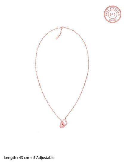 Rose Gold Interlocked Hearts Necklace